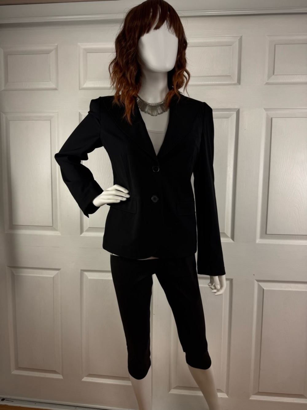 DKNY Black Two-Button Notch Lapel Women's Blazer